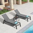 thumbnail image 1 of PURPLE LEAF 2 Pieces Aluminum Chaise Lounge with Wheels All Weather Outdoor Reclining Chair for Patio Pool Lawn Sunbathing Chair, Grey (Extended Edition), 1 of 9