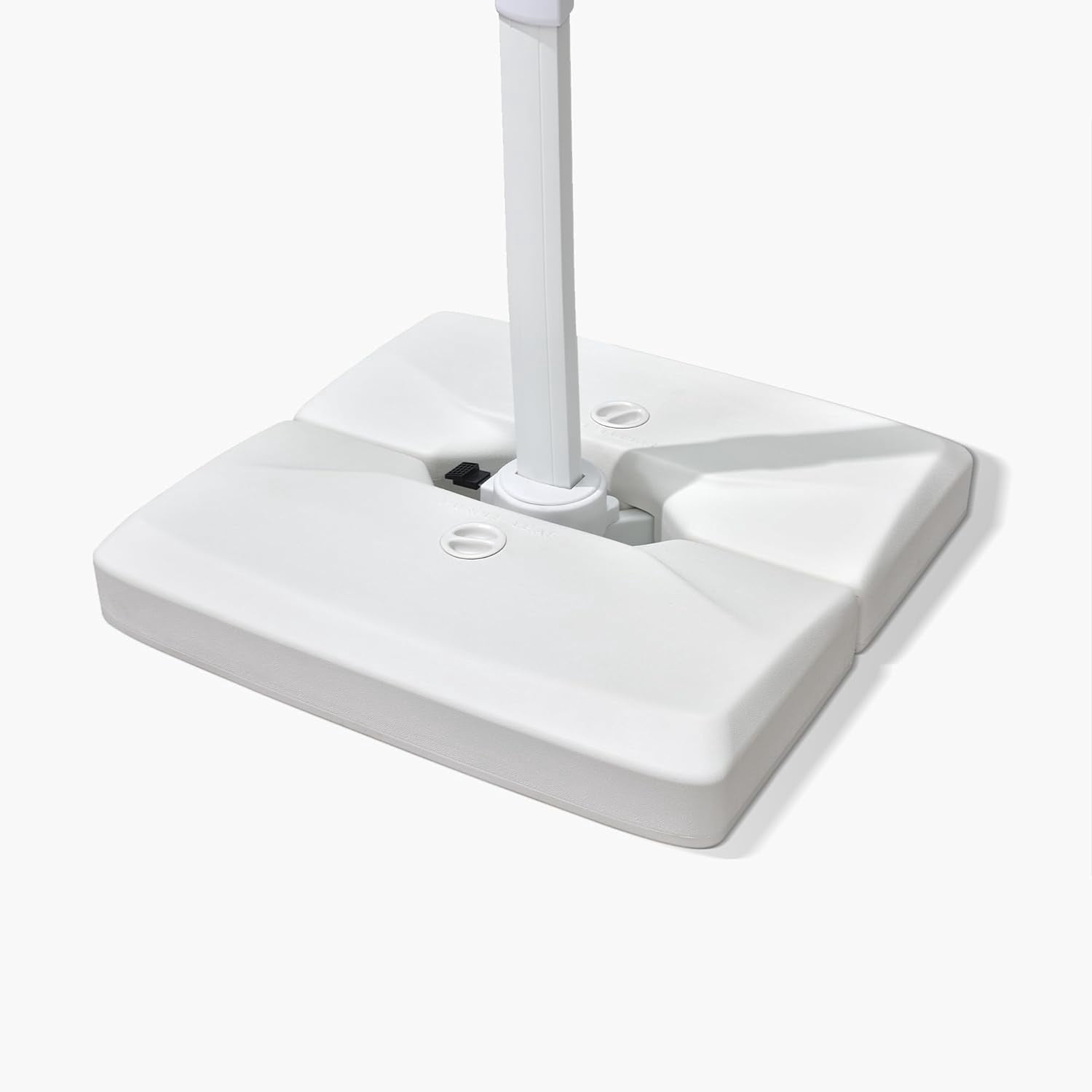 PURPLE LEAF 220 lbs Cantilever Umbrella Base, Heavy-Duty Outdoor Stand with 3D Design for Single Top Umbrellas - White