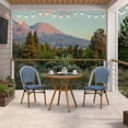 thumbnail image 1 of PURPLE LEAF OUTDOOR 3-Piece French Bistro Dining Set Round Outdoor Patio Table and 2 Armless Chairs Tempered Glass Top PE Rattan Bamboo Print Finish Aluminum Frame Navy Blue, 1 of 9