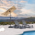thumbnail image 1 of PURPLE LEAF 6' x 6' Square Outdoor Table Umbrella with Crank and Tilt, Aluminum Frame Patio Market Sun Umbrella, 8 Sturdy Ribs, Beige, 1 of 9