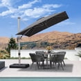 thumbnail image 1 of PURPLE LEAF 8 × 8 FT Patio Umbrella, Outdoor Cantilever Umbrella with Champagne Post, Hanging Offset Umbrella for Pool, Deck Garden, Grey, 1 of 13