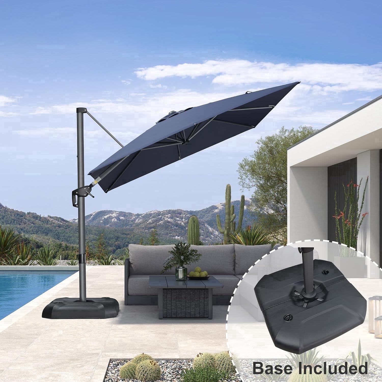 11 ft patio umbrellas Grand Cantilever Umbrella with Base Outdoor Large Round Aluminum Offset Umbrella for Pool Garden Backyard (Stripes, 11 FT) : Patio, Lawn & Garden Size:155/M Gender_Unisex ABCCANOPY Outdoor Patio Umbrella keeping the space cool