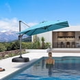 thumbnail image 1 of PURPLE LEAF 8' X 8' Patio Umbrella with Wheeled Base for Pool 7' High Offset Outdoor Cantilever Umbrella Swimming Pool Umbrella with 360°Rotation for Poolside Turquoise Blue, 1 of 8