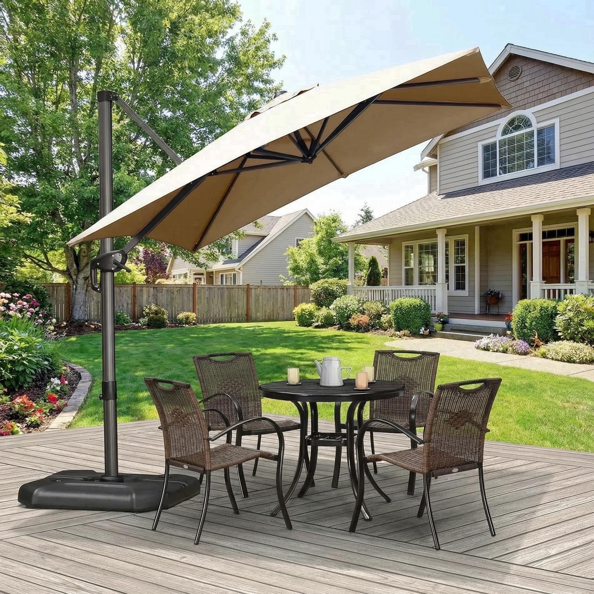 11 ft patio umbrella replacement canopy Formosa Covers Cantilever Umbrella Replacement Canopy TOP ONLY for 11 Foot 8 Rib Outdoor Patio Garden Offset Umbrella Fabric Round Octagonal, Premium