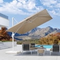thumbnail image 1 of PURPLE LEAF 9 FT Patio Umbrella White Cantilever Offset Umbrella Square Outdoor Umbrella with 360° Rotation for Garden Deck Pool, Beige, 1 of 10