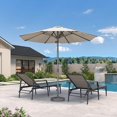 thumbnail image 1 of PURPLE LEAF 9 FT Semi-Auto Outdoor Market Patio Umbrella Sun Umbrellas with 8 Aluminum Sturdy Ribs for Backyard Deck Garden Pool, Gray Pole Beige Canopy, 1 of 9