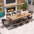 thumbnail image 1 of PURPLE LEAF 9-Piece Patio Dining Set, Aluminum Outdoor Table And 8 All-Weather PE Rattan Chairs With Cushions For Lawn, Garden, Porch, Deep Teak, 1 of 8
