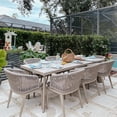 thumbnail image 1 of PURPLE LEAF 9-Piece Patio Dining Set, Aluminum Outdoor Table And 8 Wicker Chairs With Sunbrella Cushions For Lawn, Garden, Porch, Champagne, 1 of 7