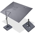 thumbnail image 1 of PURPLE LEAF 9' X 11.5' Rectangle Cantilever Umbrella with Base Outdoor Large Aluminum Patio Umbrella with 3-Year Fade Resistance Recycled Fabric and 360-degree Rotation for Deck Garden Graphite Grey, 1 of 13