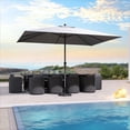 thumbnail image 1 of PURPLE LEAF 9' x 11.5' Patio Market Umbrella Outdoor Table Sun Umbrellas with Crank 8 Aluminum Sturdy Ribs for Pool Deck Backyard Beach Light Grey, 1 of 7