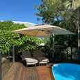 thumbnail image 1 of Purple Leaf 9x12ft Outdoor Patio Umbrella - Offset Cantilever Design with 360° Rotation, Beige Rectangle Market Umbrella for Deck, Pool, and Garden, 1 of 15