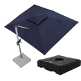 thumbnail image 1 of Purple Leaf 9x12ft Outdoor Patio Umbrella - Offset Cantilever Design with 360° Rotation, Navy Blue Rectangle Market Umbrella for Deck, Pool, and Garden, 1 of 15