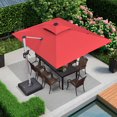 thumbnail image 1 of PURPLE LEAF 9 x 12FT Rectangular Double Top Deluxe Solar Powered LED Patio Umbrella Outdoor Cantilever Umbrella, Terra, 1 of 15