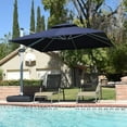 thumbnail image 1 of PURPLE LEAF 9FT Deluxe Square Patio Umbrella, Large Offset Cantilever Umbrella with 360° Rotation, Navy Blue, 1 of 14