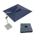 thumbnail image 1 of PURPLE LEAF 9FT Deluxe Square Solar Powered LED Patio Umbrella with Base, Large Offset Cantilever Umbrella with 360° Rotation, Navy Blue, 1 of 15