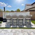 thumbnail image 1 of PURPLE LEAF Counter Height Outdoor Bar Stools Set of 2， Rattan Woven Aluminum Boho Style with Back and Cushion, All-Weather, for Garden, Kitchen Island, Patio, 1 of 13
