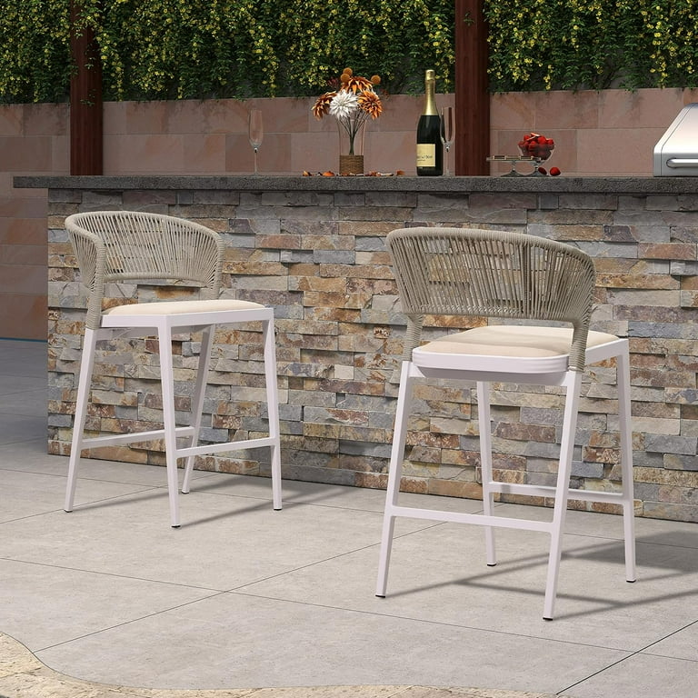 Outdoor Bar Stools PURPLE LEAF 2-Pack Counter Height Bar Stools