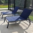 thumbnail image 1 of PURPLE LEAF Extra Large Outdoor Chaise Lounge 2 Pieces Aluminum Lounge Chair with Wheels Reclining Chair for Patio Pool Beach Sunbathing Navy Blue Oversized Lounger, 1 of 10