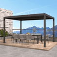 thumbnail image 1 of PURPLE LEAF 10 X 13 Louvered Pergola 94AS Outdoor Aluminum Adjustable Roof Deck Backyard Garden Hardtop Gazebo Grey, 1 of 10