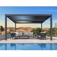 thumbnail image 1 of PURPLE LEAF 10 X 14 Louvered Pergola 94AS Outdoor Aluminum Adjustable Roof Deck Backyard Garden Hardtop Gazebo Grey, 1 of 8