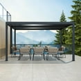 thumbnail image 1 of PURPLE LEAF Louvered 12' x 14' Outdoor Aluminum Pergola with Adjustable Roof for Deck Backyard Garden Grey Patio Hardtop Gazebo, 1 of 7
