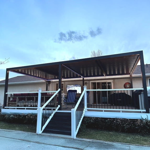 PURPLE LEAF Louvered Pergola 12' × 24' Outdoor Hardtop Pavilion Sun Shade Structure with Adjustable Canopy Aluminum Retractable Roof for Patio Deck Backyard Bronze