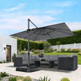 thumbnail image 1 of PURPLE LEAF OUTDOOR 10x13 FT Extra Large Rectangle Cantilever Umbrella with Base - 360° Rotating Heavy-Duty Aluminum Frame, Waterproof Graphite Grey Patio Sunshade for Oversized Pool Deck & Backyard, 1 of 6