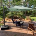 thumbnail image 1 of PURPLE LEAF Outdoor Cantilever Umbrella 12FT Square Umbrella Large Patio Umbrella Windproof Heavy Duty Hanging Offset Umbrella for Garden Outdoor Pool, Mint Green, 1 of 12