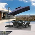 PURPLE LEAF Outdoor Cantilever Umbrellas 10X13FT Rectangle Large Patio