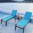 thumbnail image 1 of PURPLE LEAF Outdoor Chaise Lounge 3 Pieces Aluminum Patio Lounge Chair with Side Table and Wheels All Weather Outdoor Reclining Chair for Patio Pool Beach Sunbathing Chair, Beige, 1 of 8