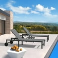 thumbnail image 1 of PURPLE LEAF Outdoor Chaise Lounge Chairs Set Aluminum Adjustable Recliner with Wheels and Table for Poolside Beach Patio Reclining Sunbathing Lounger, Mixed Grey, 1 of 9