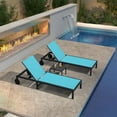 thumbnail image 1 of PURPLE LEAF Outdoor Chaise Lounge Chairs Set Aluminum Adjustable Recliner with Wheels and Table for Poolside Beach Patio Reclining Sunbathing Lounger, Turquoise Blue, 1 of 11
