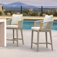 thumbnail image 1 of PURPLE LEAF Outdoor Counter Height Bar Stools Chair, Modern Upholstered Patio Bar Stool with Backrest and Cushion for Balcony, Indoor and Outdoor, Kitchen Island, 1 of 9