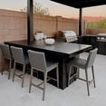 thumbnail image 1 of PURPLE LEAF Outdoor Counter Height Bar Stools Set of 2, PU Leather Patio Bar Set with Aluminum Frame, Bar Chairs for Poolside, Garden, Kitchen Island-Grey, 1 of 8