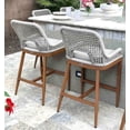 thumbnail image 1 of PURPLE LEAF Counter Height Outdoor Bar Stools Set of 2, Rattan Woven Aluminum Boho Style with Back and Cushion, All-Weather, for Garden, Kitchen Island, Patio, 1 of 9