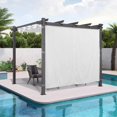 thumbnail image 1 of PURPLE LEAF Outdoor Curtains Privacy for 10' Side Pergola with Grommets and Rod Outside Porch Shade Patio Deck Retractable Replacement Gazebo Cabana Curtain Set of 2 Panels 49 x 82 inch White, 1 of 8