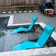 thumbnail image 1 of PURPLE LEAF Patio Chaise Lounge Set of 3 Outdoor Lounge Chair Beach Pool Sunbathing Lawn Lounger Recliner Chiar Outside Tanning Chairs with Arm for All Weather, Side Table Included, Turquoise Blue, 1 of 9