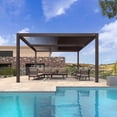 thumbnail image 1 of PURPLE LEAF 11' x 13' Louvered Pergola Outdoor Adjustable Louvre Shade Modern Aluminum Retractable Hardtop Roof for Deck Backyard Garden Bronze, 1 of 10