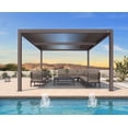 thumbnail image 1 of PURPLE LEAF 12' x 12' Louvered Pergola Outdoor Adjustable Louvre Shade Modern Aluminum Retractable Hardtop Roof for Deck Backyard Garden Bronze, 1 of 9