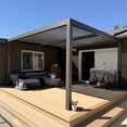 thumbnail image 1 of PURPLE LEAF 12' x 14' Louvered Pergola Outdoor Adjustable Louvre Shade Modern Aluminum Retractable Hardtop Roof for Deck Backyard Garden Bronze, 1 of 9