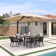 thumbnail image 1 of PURPLE LEAF Outdoor Offset Umbrella 9' X 12' Rectangle Large Aluminum Patio Umbrella with 360-degree Rotation Cantilever Umbrella for Garden Outdoor Pool, Beige, 1 of 17