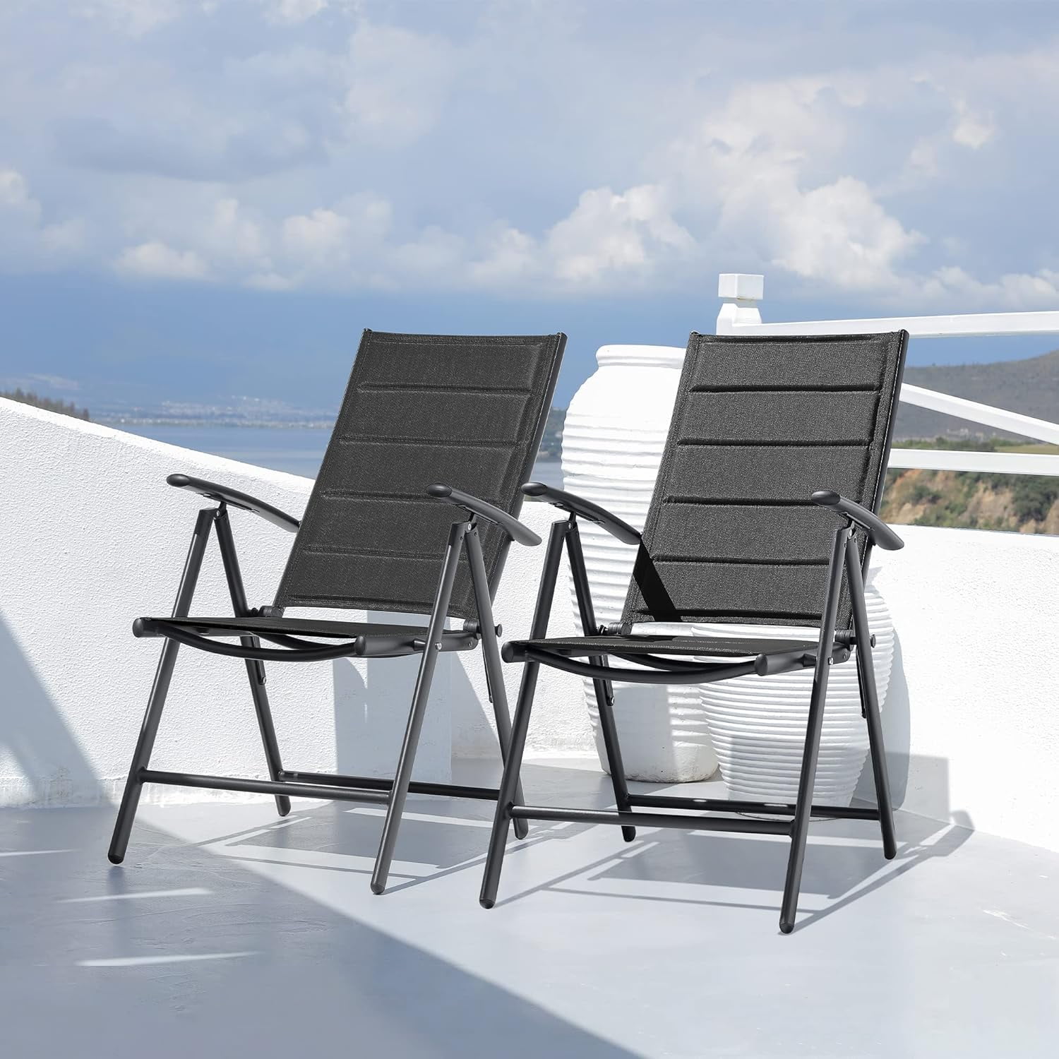 Lawn Chair USA Aluminum Folding Chair (1 Pack), Sea Island