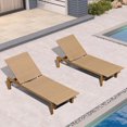 thumbnail image 1 of PURPLE LEAF Oversize Outdoor Chaise Lounge Set of 2, Patio Wicker Poolside Chairs with Adjustable Backrest, Aluminum Sun Loungers for Garden, Backyard, Poolside ，Light Brown, 1 of 8