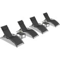 thumbnail image 1 of PURPLE LEAF Patio Chaise Lounge Chair Set with 2 Side Table Outdoor Pool Adjustable Recliner Chairs for Outdoor Beach Poolside Sunbathing Tanning Lounger，Black, 1 of 9
