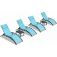 thumbnail image 1 of PURPLE LEAF Patio Chaise Lounge Chair Set with 2 Side Table Outdoor Pool Adjustable Recliner Chairs for Outdoor Beach Poolside Sunbathing Tanning Lounger，Turquoise Blue, 1 of 9