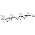 thumbnail image 1 of PURPLE LEAF Patio Chaise Lounge Chair Set with 2 Side Table Outdoor Pool Adjustable Recliner Chairs for Outdoor Beach Poolside Sunbathing Tanning Lounger，White, 1 of 9