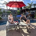 thumbnail image 1 of PURPLE LEAF Patio Chaise Lounge Set 2 with Side Table Textilene Outdoor Lounge Chairs with Wheels Sunbathing Chair for Pool, Yard, Garden Mix Gray, 1 of 8