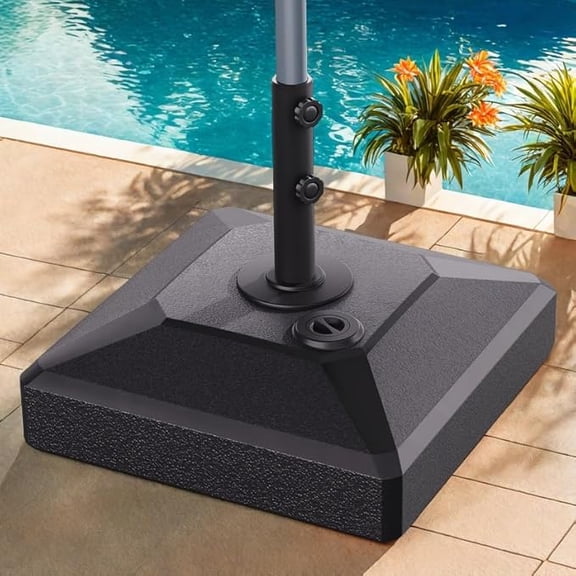 PURPLE LEAF Patio Market Umbrella Base 115 lbs Load Capacity with Casters Filled with Sand & Water Outdoor Table Umbrellas Stand