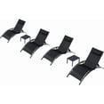 thumbnail image 1 of PURPLE LEAF Patio Oversize Chaise Lounge Chair Set with 2 Side Table Outdoor Pool Adjustable Recliner Chairs for Outdoor Beach Poolside Sunbathing Tanning Lounger，Black, 1 of 9