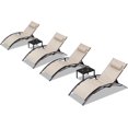 thumbnail image 1 of PURPLE LEAF Patio Oversize Chaise Lounge Chair Set with 2 Side Table Outdoor Pool Adjustable Recliner Chairs for Outdoor Beach Poolside Sunbathing Tanning Lounger，Beige, 1 of 8